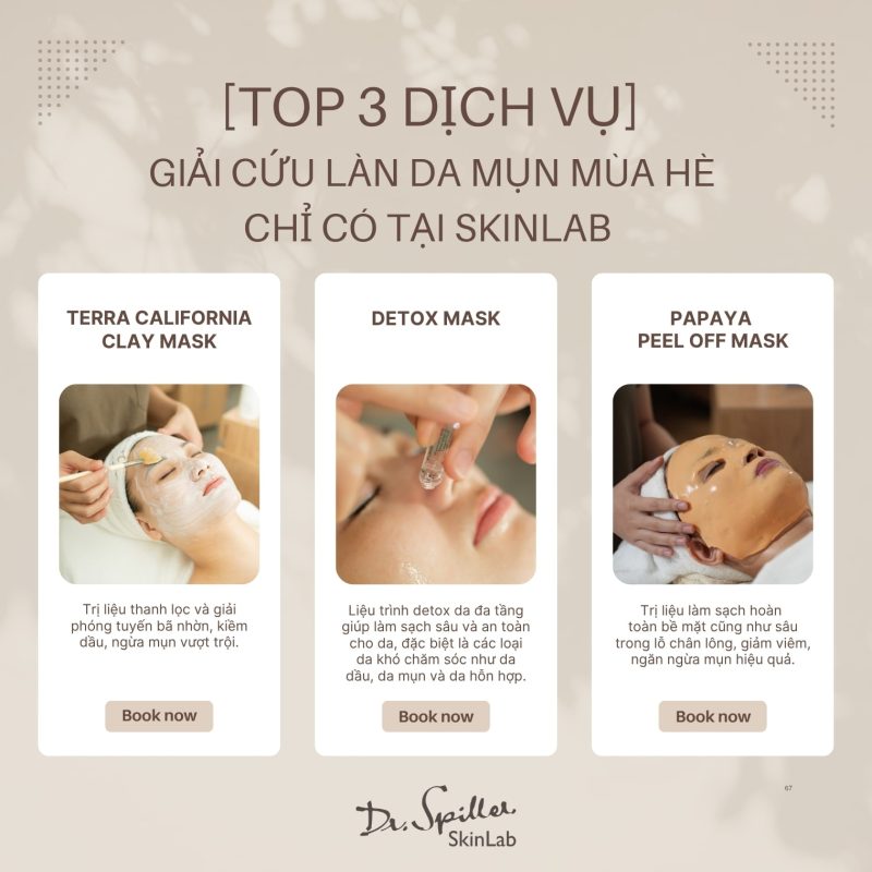 Ngoài kem dưỡng bạn có thể tham khảo các dịch vụ chăm sóc da dầu lỗ chân lông to tại Skinlab